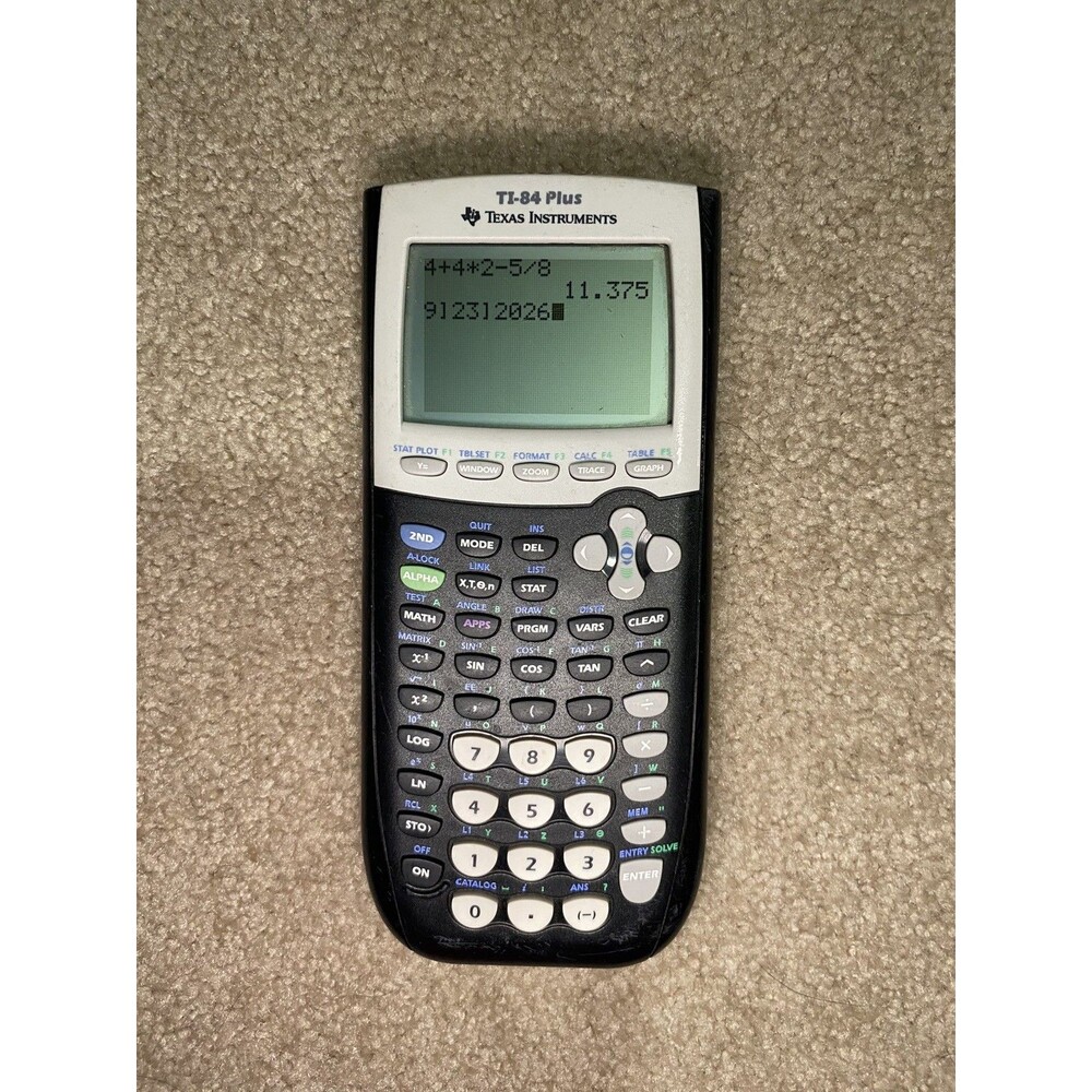 Texas Instruments TI-84 Plus Graphing Calculator - Black - Tested Works No Cover